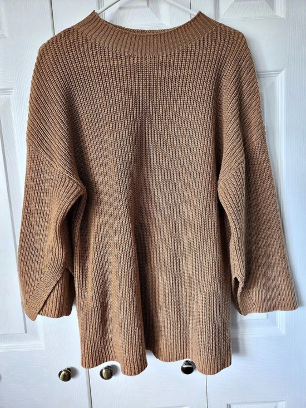 LASCANA Ribbed Mock Neck Sweater Brown Size US 8/10